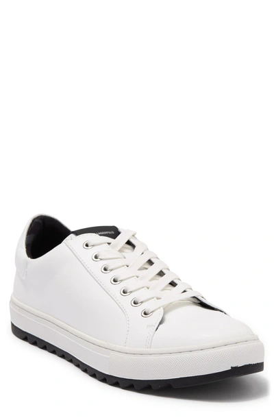 Karl Lagerfeld Recycled Leather Low Top Sneaker In White