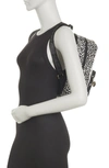 Luv Betsey By Betsey Johnson Floral Print Backpack In B/w Polka Dot