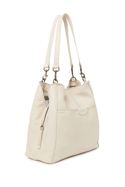 American Leather Co. Austin Leather Bucket Bag In Stone