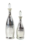 UMA TRADITIONAL SILVER GLASS BOTTLE WITH CLEAR STOPPER