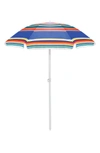 Picnic Time Portable Beach Umbrella In Multicolor Stripes