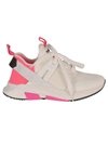 Tom Ford Logo-print Lace-up Sneakers In White/pink