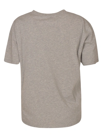 Saint Laurent Date Print Regular T-shirt In Grey/black