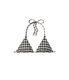 Tory Burch Printed String Bikini Top In Black / New Ivory Gingham