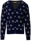 GUCCI GUCCI GG INTARSIA KNIT JACQUARD CARDIGAN