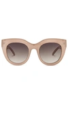 Le Specs Air Heart Sunglasses In Cream / Smokey Brown Mono