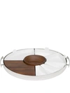 Christofle Mood Stainless Steel, Walnut & Porcelain 10-piece Party Tray In Silver
