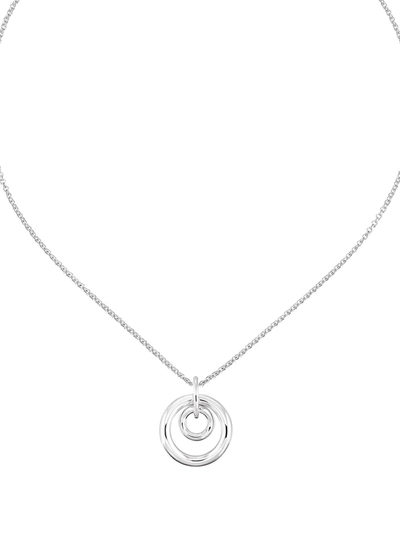 Christofle Idole De  Sterling Silver Small Double-ring Pendant Necklace