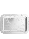 Christofle Graffiti 10x15cm Silver-plated Tray In Silver