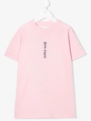 Palm Angels Girls Pink Kids Logo-print Cotton T-shirt Dress 4-12 Years 4 Years In Pink