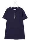 Palm Angels Logo Lettering T-shirt Dress In Blue