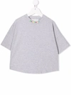 Palm Angels Grey T-shirt With Multicolor Print In Grey
