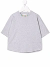 Palm Angels Grey T-shirt With Multicolor Print In Grey