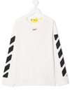 OFF-WHITE 徽标印花长袖T恤
