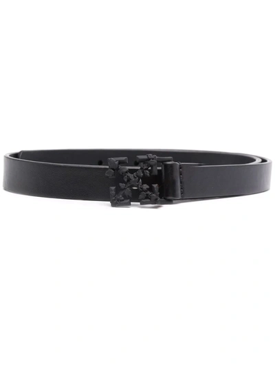 Off-white Kids' Leather Arrows Belt In Black