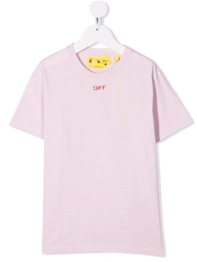 Off-white Kids' Pink T-shirt With Logo
