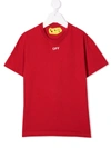 Off-white Kids' Red T-shirt With White Logo