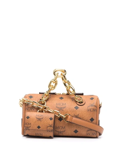 Mcm Mini Essential Boston Crossbody Bag In Brown | ModeSens