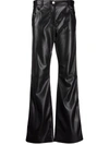 MSGM FLARED FAUX-LEATHER TROUSERS