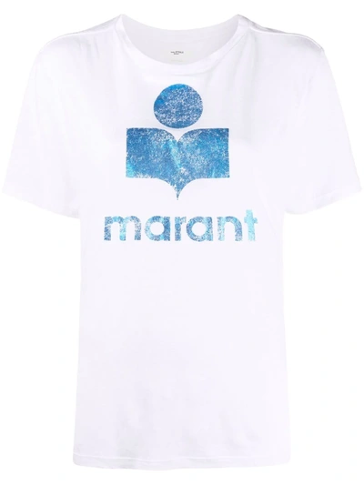 Isabel Marant Étoile Zewel Logo-print Short-sleeve T-shirt In White