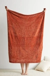 Urban Outfitters Chenille Knit Throw Blanket In Rust