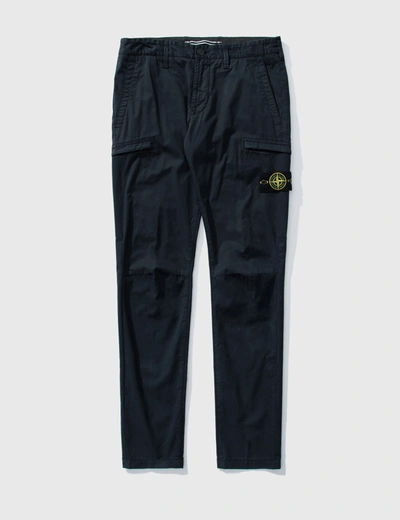 Stone Island Skinny Fit Cargo Pants In Blue