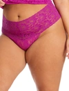 Hanky Panky Plus Size Signature Lace Retro Thong In Belle Pink