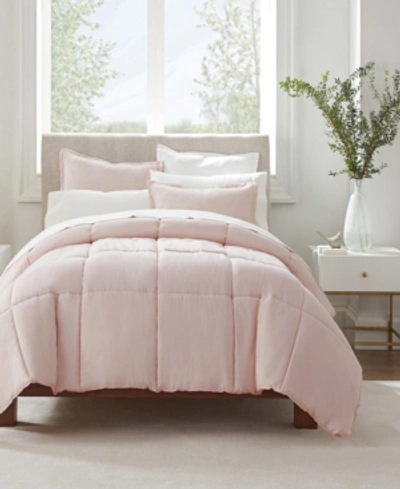 Serta Simply Clean Antimicrobial Full/queen Comforter Set, 3 Piece In Pink