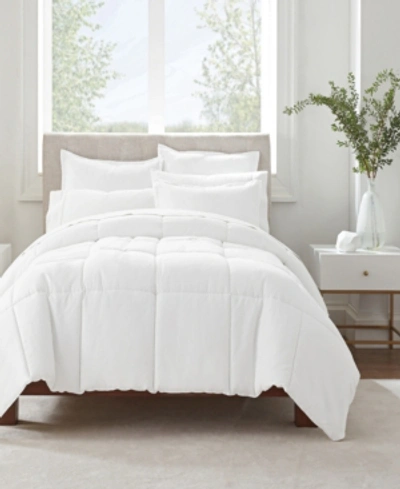 Serta Simply Clean Antimicrobial Twin Extra Long Comforter Set, 2 Piece In White
