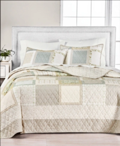 Martha Stewart Collection Closeout! Closeout!  Neutral Patchwork Quilt, Full/queen, Created For Macy' In Neutral Plaid