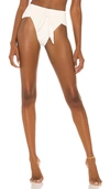 Weworewhat Riviera High-rise Tied Bikini Bottom In Off White