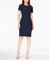 Calvin Klein Tulip-sleeve Sheath Dress In Indigo