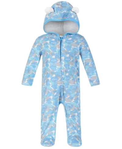 First Impressions Baby Boys Bear Camo-print Coverall, Created For Macy's In Cali Blue