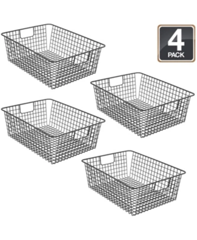 Sorbus Wire Food Organizer Storage Bin Baskets, Pack Of 4 In Black