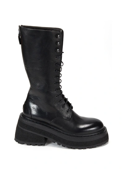 Marsèll Chunky Sole Leather Boots In Black