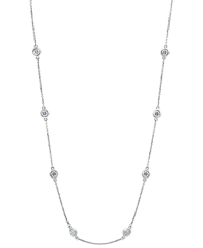 Effy Collection Effy Diamond Bezel 20" Statement Necklace (1 Ct. T.w.) In 14k White, Yellow Or Rose Gold In White Gold