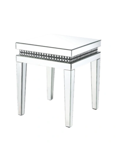 Acme Furniture Lotus End Table In Mirrored And Faux Crystals Inlay