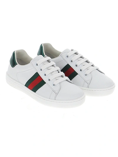 Gucci Kids Ace Lace In White