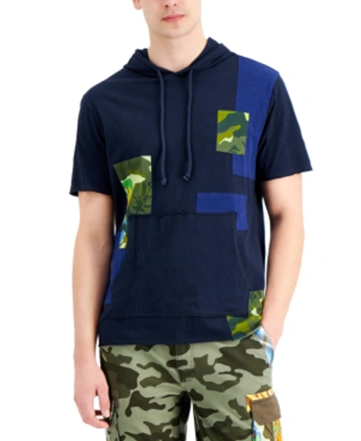Sun + Stone Men's Colorblocked Patchwork Hooded T-shirt, Created For Macy's In Tbd