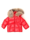 MONCLER ENFANT MONCLER ENFANT FUR TRIMMED HOODED JACKET