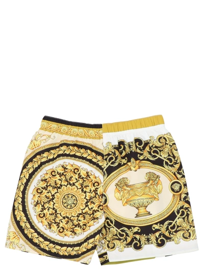 Versace Kids Barocco Print Shorts In Multi