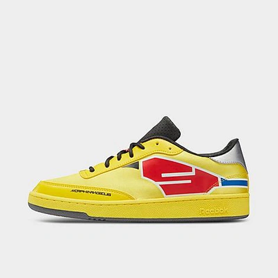 Reebok X Power Rangers Club C Casual Shoes In Yellow/white/silver
