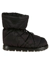 Prada Black Quilted Nylon Drawstring Ankle Boots In Black