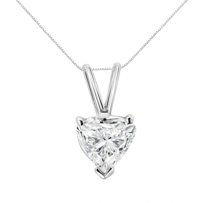 Haus Of Brilliance 14k White Gold 1/5 Cttw 3-prong Set Heart Shaped Solitaire Diamond 18'' Pendant Necklace (h-i Color, In Grey