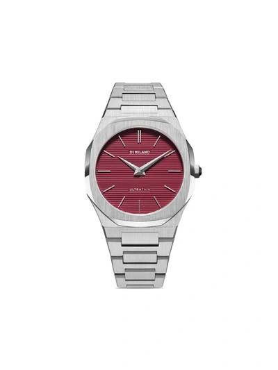 D1 Milano Watch Ultra Thin Bracelet 40 Mm In Red/silver