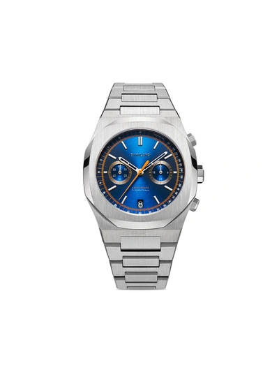 D1 Milano Chronograph Royal Blue 41.5mm In Blue/orange/silver