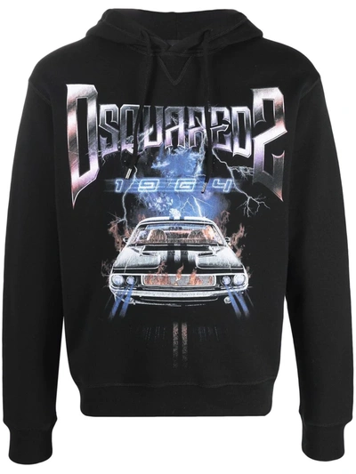 Dsquared2 Logo-print Hoodie In Schwarz