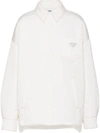 Prada Womens White Light Padded Oversized Re-nylon Jacket In Weiss
