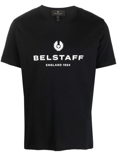 Belstaff Logo印花棉t恤 In Black