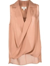 L AGENCE DRAPE-DETAIL SLEEVELESS BLOUSE